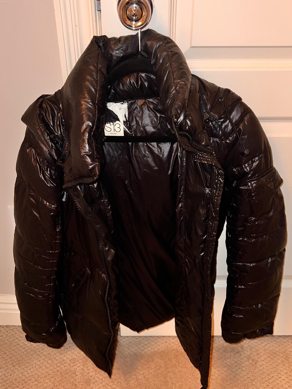 Black Puffer Coat - Warm Quilted Jacket